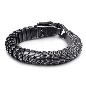 Bracciale di Lusso con Drago Placcato Oro Nero per Uomo, Catena in Acciaio Inox con Motivo a Scaglie di Drago per Regalo, Anniversario, Festa - Product Image 2