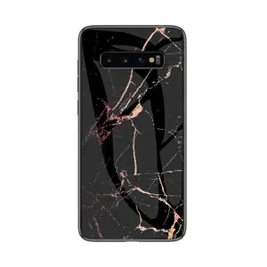 Sang trọng Đá Cẩm Thạch Tempered Glass Trường Hợp Đối Với Samsung S10 Cộng Với S10e S8 S9 Cộng Với Lưu Ý 8 9 A6S A8S A750 A9 lại Bảo Vệ Bìa