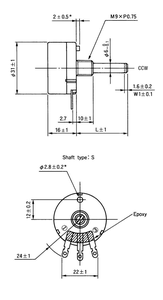RV30YN20S <span class=keywords><strong>B102</strong></span> <span class=keywords><strong>Ohm</strong></span> 1K Biến Trở Đơn Carbon - Product Image 4