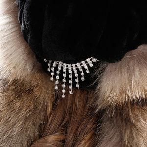 Chapeau aviateur d'hiver pour <span class=keywords><strong>femme</strong></span> avec écharpe en fourrure de renard, réglable et broderie à la main, accessoire de mode adapté aux fêtes - Product Image 5