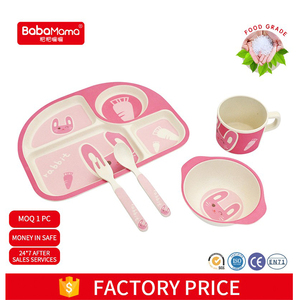 Nuevo juego de cena para niños Vajilla de fibra de bambú biodegradable - Product Image 1