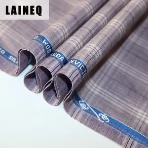 Super 120s fancy worsted wool plaid suit fabric for women dress pants
