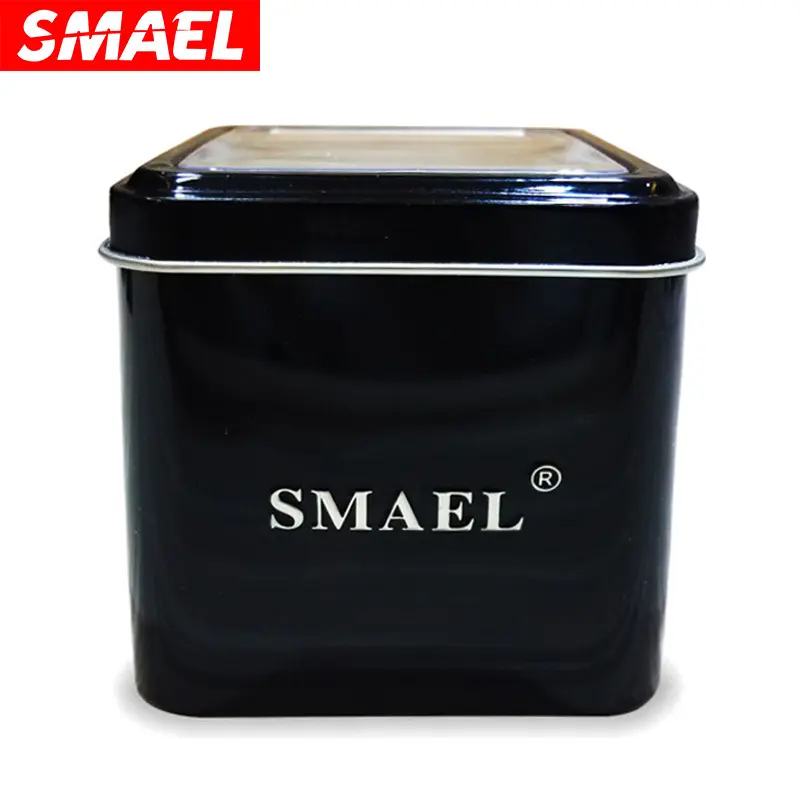 Smael Original Gift watch Box for Sport Watches Men Watch Accessory LED Digital Protection Square Boxes
