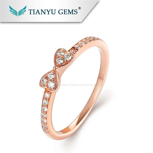 Personalizado Au750 18 K oro rosa anillo de compromiso anillo de diamante anillo de boda para mujer - Product Image 1