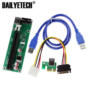 VER006 PC PCIe <span class=keywords><strong>PCI</strong></span>-<span class=keywords><strong>E</strong></span> <span class=keywords><strong>PCI</strong></span> Express Riser Thẻ 1x đến 16x USB 3.0 Cáp Dữ Liệu <span class=keywords><strong>SATA</strong></span> để 4Pin <span class=keywords><strong>IDE</strong></span> Molex Cung Cấp Điện cho BTC thợ mỏ - Product Image 1