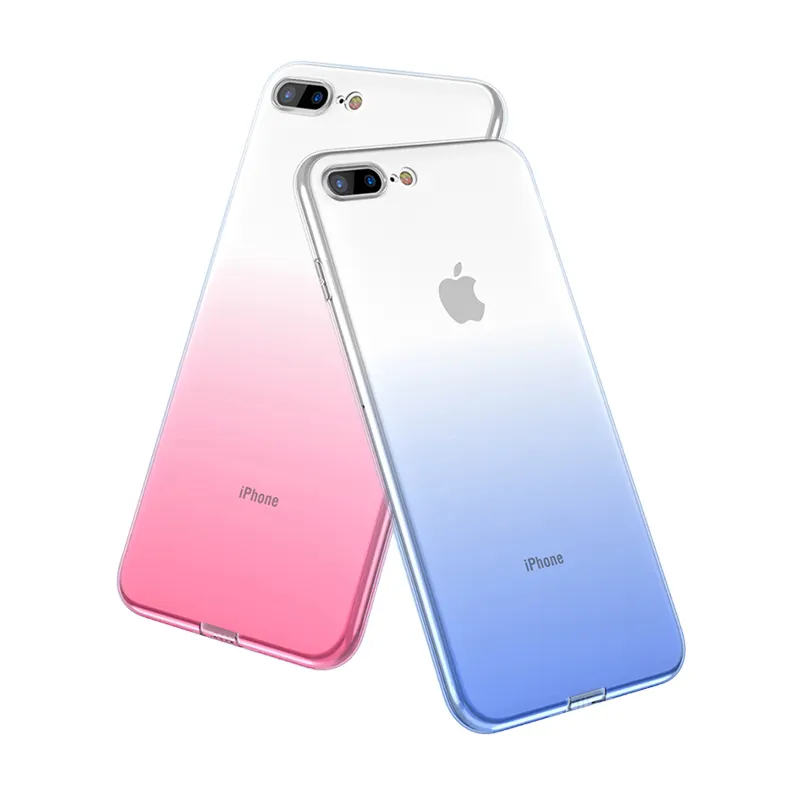 Crystal Clear Soft TPU 컬러 풀 한 점차 변경 색 Mobile Phone Case 대 한 iPhone 7 8 X XS