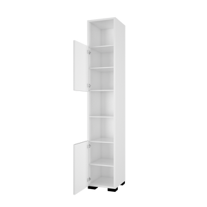 Armoire <span class=keywords><strong>de</strong></span> lavabo <span class=keywords><strong>de</strong></span> <span class=keywords><strong>salle</strong></span> <span class=keywords><strong>de</strong></span> bains en <span class=keywords><strong>bois</strong></span> MDF, <span class=keywords><strong>meuble</strong></span> <span class=keywords><strong>blanc</strong></span> étroit avec portes <span class=keywords><strong>de</strong></span> haute qualité - Product Image 2