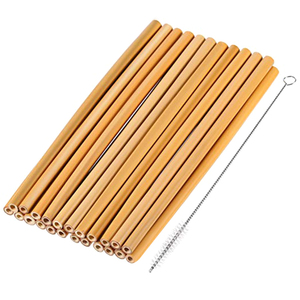 Natural de bambú pajas de beber reutilizable bar herramientas hueco tonto Cocina Bebidas - Product Image 2