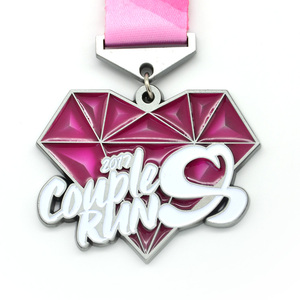 Personalizado nuevo diseño de forma de amor par correr metal medallas - Product Image 1
