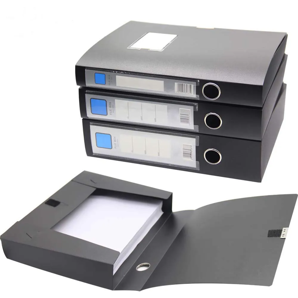 A4 Storage Archives Cases File Boxes Office Supplies Plastic Box with Lid Storage Folder