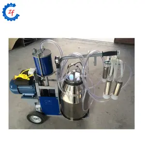 ZFTOPA cattle mobile cow milking machine for sale portable cow milker stainless steel single vacuum  milking machine