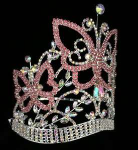 الحيوان فراشة ملونة من حجر الراين للتزيين تيارا للأطفال تاج فخم - Product Image 3