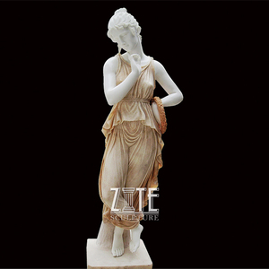 Estatua de mármol tallada a mano de hermosa chica, diseños populares - Product Image 3