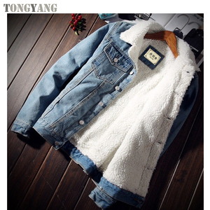 TONGYANG giacca e cappotto da uomo giacca di jeans in pile caldo alla moda moda invernale giacca da uomo Jean Outwear Cowboy maschile taglie forti - Product Image 2