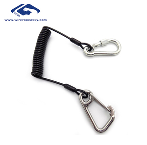 Las especificaciones completas de bobina de plástico cordón/Cordón de cable con acero <span class=keywords><strong>inoxidable</strong></span> 316 mosquetones - Product Image 3