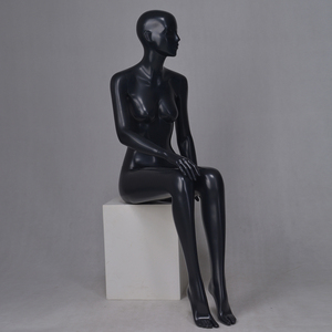 Maniquí femenino para sentarse, negro brillante, realista, hermoso, busty <span class=keywords><strong>curvy</strong></span> nude breast - Product Image 2