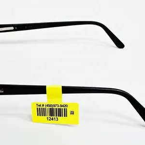 Özel yapışkan güneş gözlüğü lens takı gözlük etiket etiketleri fiyat etiketi logo ve barkod