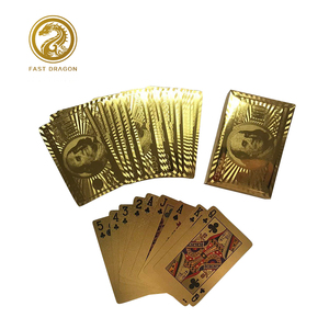 Hoja de oro de Poker de oro tarjetas 24 K Chapado en Poker juegos de mesa de plástico a prueba de agua jugando a las <span class=keywords><strong>cartas</strong></span> - Product Image 1
