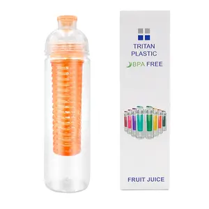 Bán Buôn Kinh Doanh Bpa Free Đôi Tường Nước Trái Cây Infuser Thiết Kế Logo Riêng Của Bạn Thể Thao/Trái Cây Truyền Shaker Chai Nước