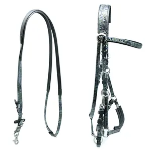 Full Draft Size Australian Saddle Style Western Horse Bridle Halter Durable Nylon for Ponies Cobs Made Durable PVC Endurance