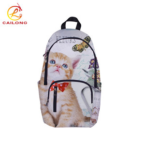 Durable perro lindo patrón de poliéster escuela mochila de mochila - Product Image 6