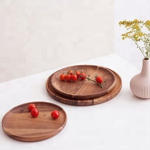 Redonda al por mayor de madera de acacia platos para la cena en - Product Image 4