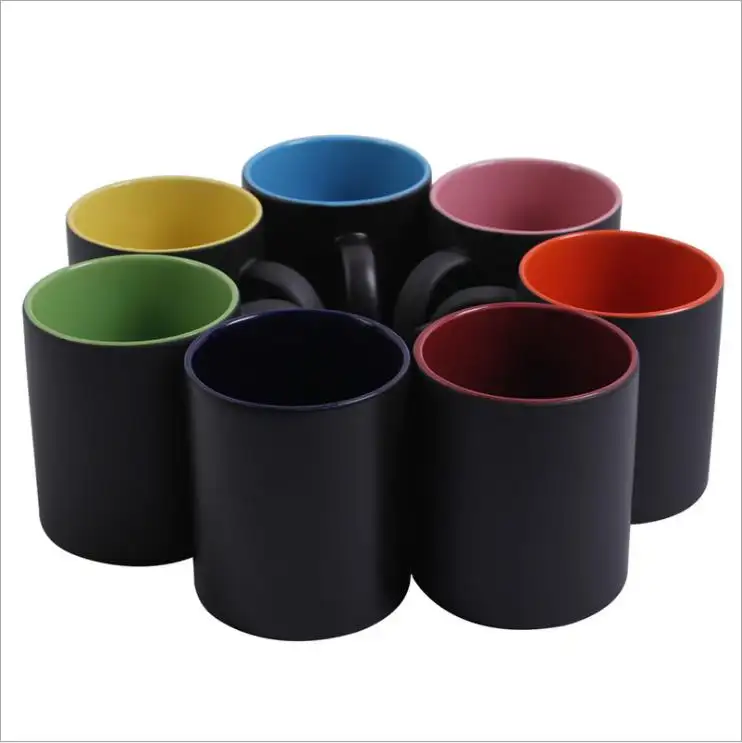 Sublimation 11 oz magische innere Farbe Becher Becher wechselnde Farbe Keramik Kaffee Magie Sublimation Rohlinge Farbwechsel becher