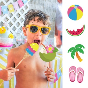 Huancai-suministros de fiesta de natación, hello, decoraciones de fiesta de verano, bricolaje, fotomatón, accesorios de fiesta de playa con <span class=keywords><strong>palos</strong></span> de madera, 25 uds. - Product Image 2