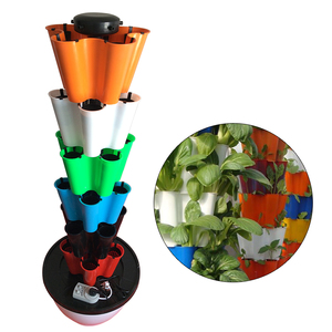 2018 nueva Alta Calidad apilable pétalo plástico maceta <span class=keywords><strong>Vertical</strong></span> maceta para <span class=keywords><strong>el</strong></span> balcón y jardín - Product Image 2