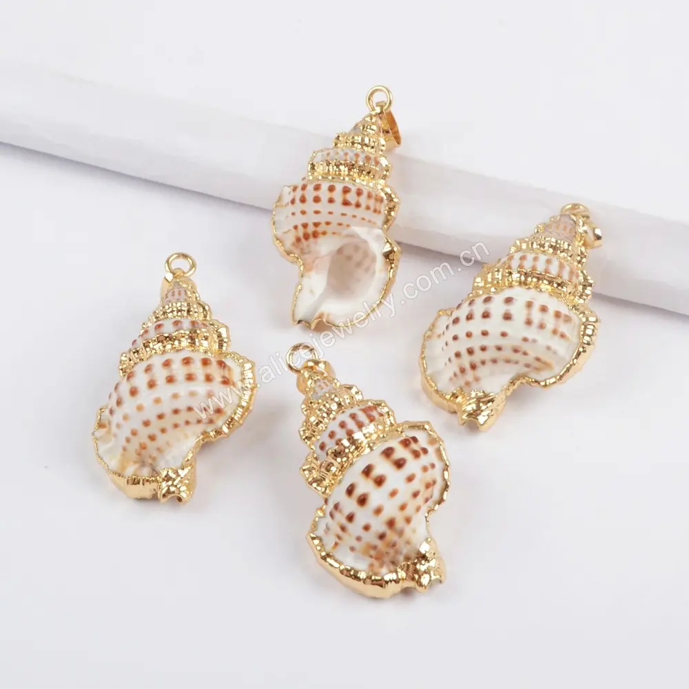 G1729 Sea Shell Pendant、Snail Jewelry Conch Shell天然Jewelry