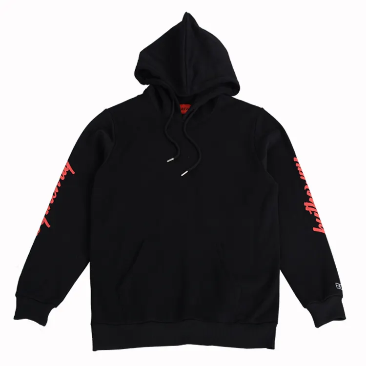 Wholesale custom black oversized mens pullover hoodies sweatshirts