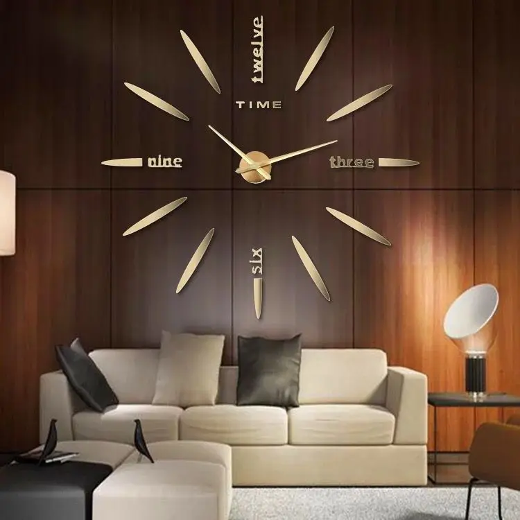 การออกแบบบ้านดิจิตอลขนาดใหญ่003นาฬิกาตกแต่งบ้านสีดำขนาดใหญ่นาฬิกาตกแต่ง3D ของขวัญที่ไม่ซ้ำกันสติกเกอร์นาฬิกาติดผนัง