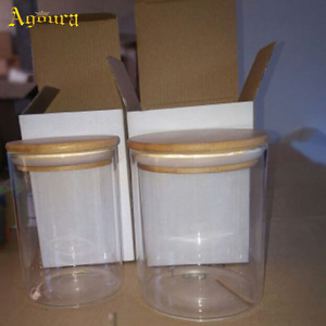 Pot en verre de stockage en vrac personnalisé avec une variété de spécifications, avec couvercle en bambou pour les aliments, bouteille en verre avec couvercles en bois - Product Image 5