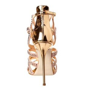 Sandali da Donna <span class=keywords><strong>con</strong></span> <span class=keywords><strong>Tacco</strong></span> Alto in Strass <span class=keywords><strong>Color</strong></span> <span class=keywords><strong>Oro</strong></span> - Product Image 3