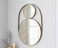 Miroir de courtoisie mural décoratif antique, rond ou ovale, vendu directement par l'usine