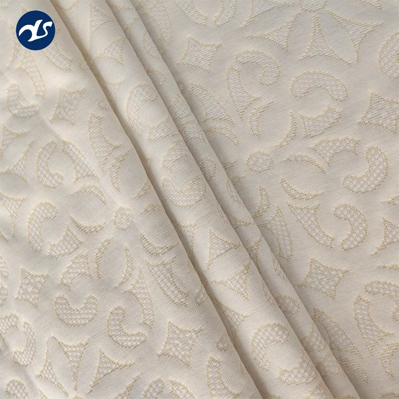 Good Quality Golden Pattern stitching Jacquard Mattress Polyester Fabric