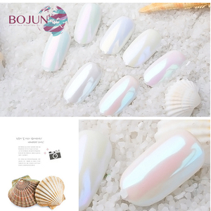 BOJUN arc en ciel Brillant <span class=keywords><strong>nacré</strong></span> nail art perle shell poudre <span class=keywords><strong>effet</strong></span> ongles argent blanc perle pigment - Product Image 2