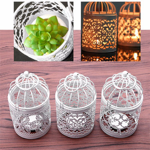 del hogar de oro y plata colgante de Metal, de boda de la jaula de pájaro vela titular pequeño linternas para velas Decoración - Product Image 6
