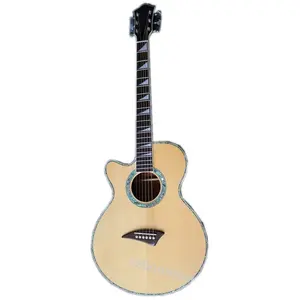 Weifang Rebon 6 String Left Hand Abalone Binding All Solid wood Acoustic Guitar