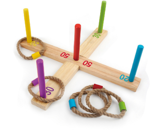 Качественная Светодиодная лампа 5 quoits веревки открытый сад деревянный крюк и игрушечных колец бросить игру