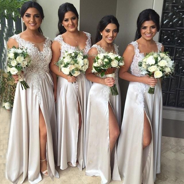 Shop Our A Line Women Silver Long Modern Maids Bridesmaid Dresses Shop Our A Line Women Silver Long Modern Maids Bridesmaid Dresses