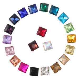 Hot Sale Square Fancy Stone Colorful Crystal Jewelry Point Back Rhinestones