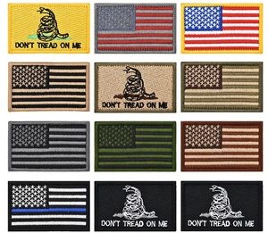 Wholesale Customize Cheap Embroidery USA <strong>Thin</strong> <strong>Blue</strong> <strong>Line</strong> Flag <strong>Patch</strong> for Clothes and Hats - Product Image 2