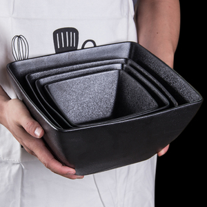 Moderno <span class=keywords><strong>de</strong></span> cerámica, vajilla, negro <span class=keywords><strong>de</strong></span> cerámica cuadrada ensalada - Product Image 4