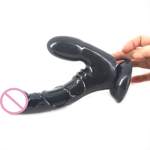 Doble cabeza consolador fuerte succión copa de pene, juguetes sexuales para las mujeres <span class=keywords><strong>lesbianas</strong></span> enchufe trasero - Product Image 3