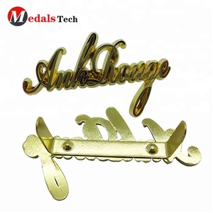 <span class=keywords><strong>Sobre</strong></span> 5 años de experiencia diseño personalizado oro brillante empresa logo placa de identificación - Product Image 2