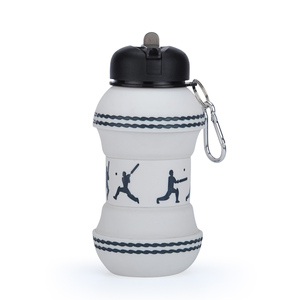 Custom Logo Collapsible Cricket Ball Silicone Squeeze Water Bottle Leak-Proof Drinkware With <strong>Lid</strong> New <strong>Design</strong> <strong>by</strong> Manufacturer - Product Image 4