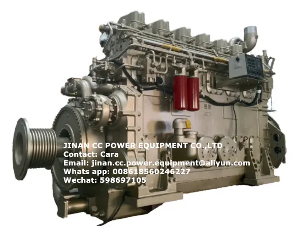 Jichai Chidong 735kW/1000Hp बिजली डीसी 24 V शुरू प्रणाली या हवा के साथ मोटर शुरू नाव समुद्री डीजल इंजन गियरबॉक्स
