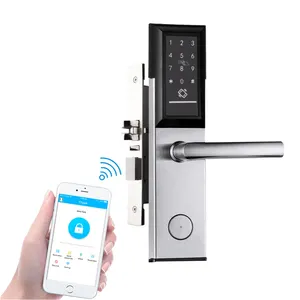 High security rfid card hotel door lock, Electronic digital key card smart hotel lock system with TThotel wifi App software
