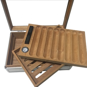 3 días Envío rápido 3 capas de madera de cedro de aluminio fuera de puro humidores <span class=keywords><strong>para</strong></span> UIsed Humidor gabinete - Product Image 5